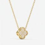 Clover Diamond Heritage Necklace – Pavé Quatrefoil Charm Jewelry