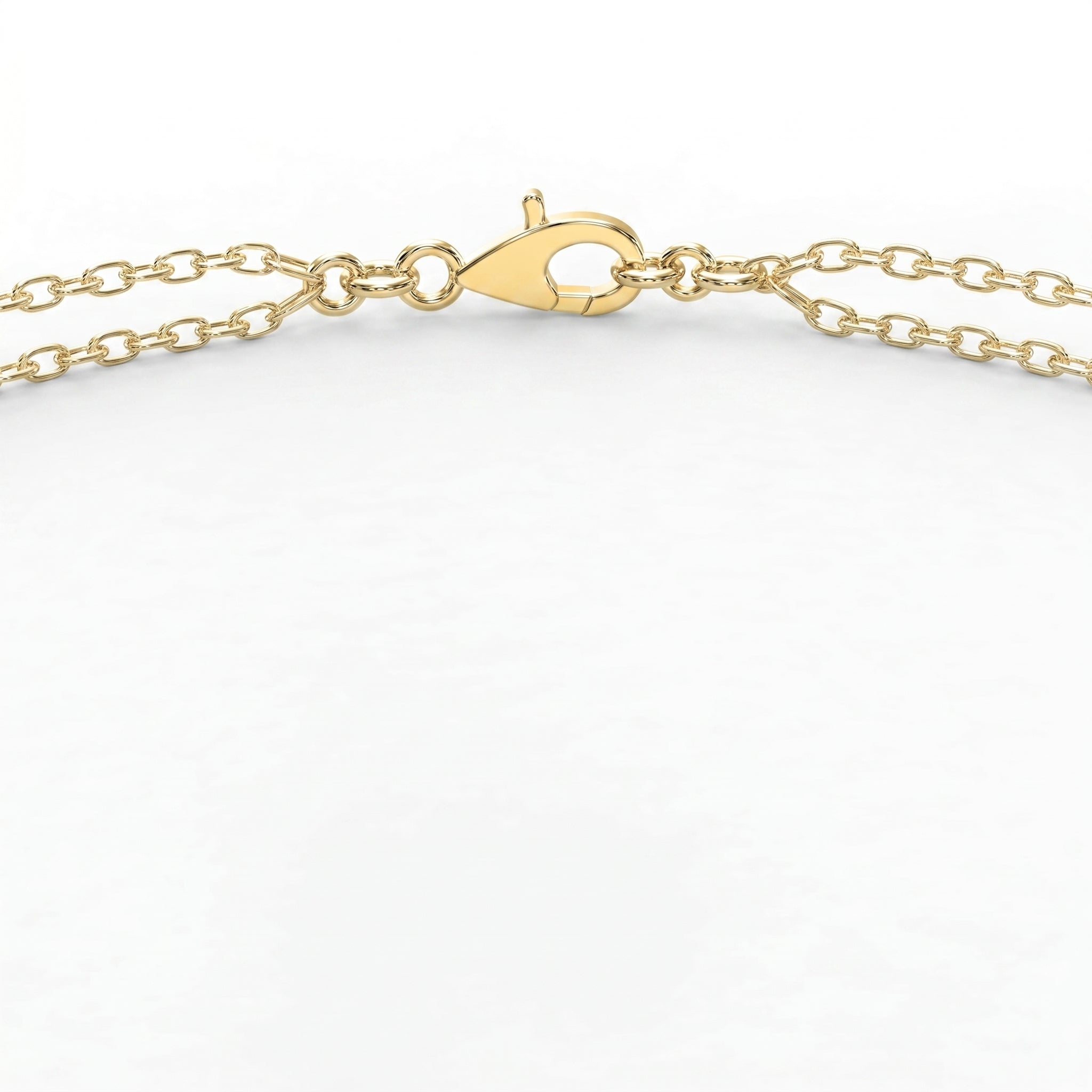 Diamond Bracelet Chain with Emerald Cut Halo Center – Double Chain Elegant Design
