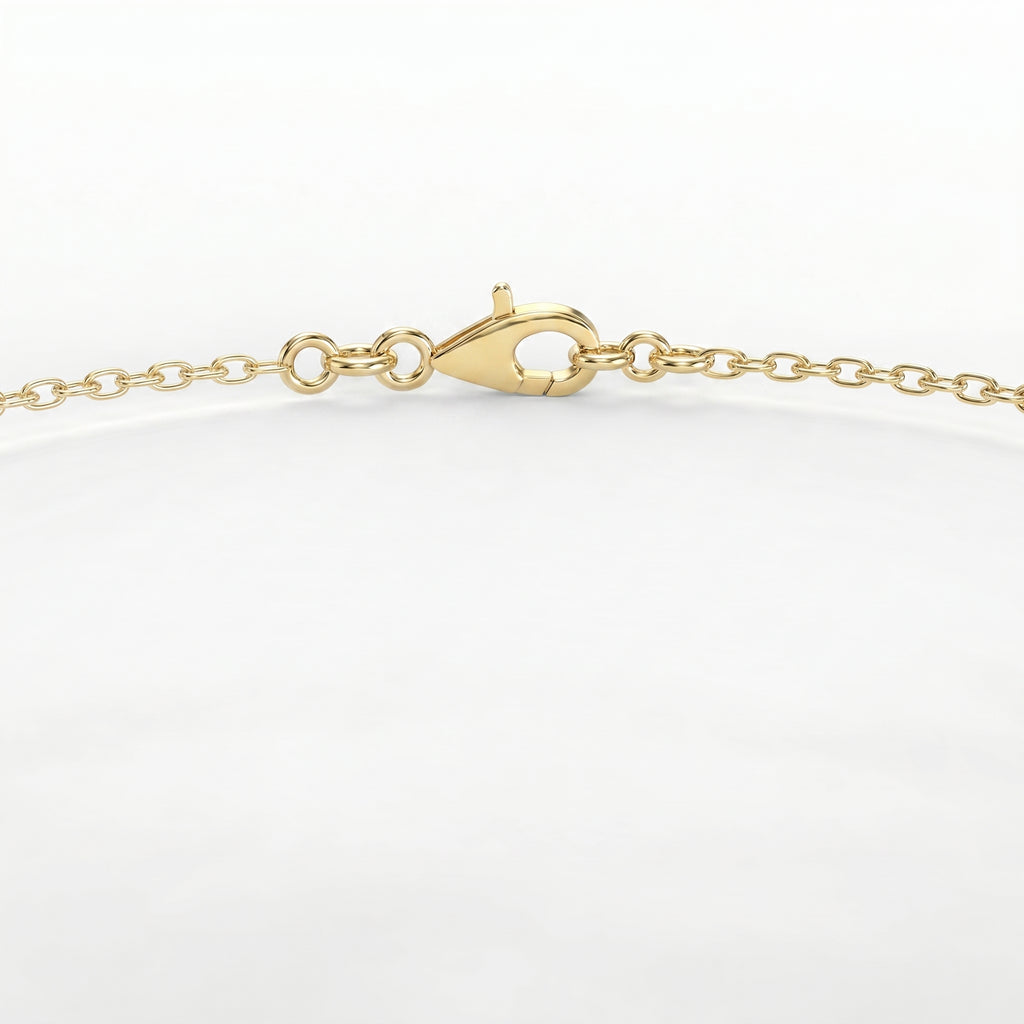 Diamond Station Bracelet – Bezel Set Round Diamonds Minimalist Chain Design