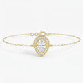 Pear Shape Diamond Halo Chain Bracelet