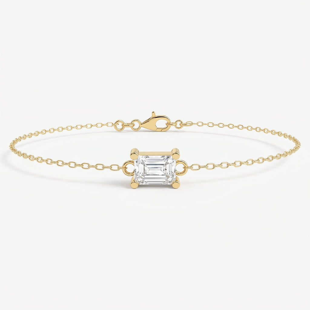 Emerald Diamond Luminous Link Chain Bracelet