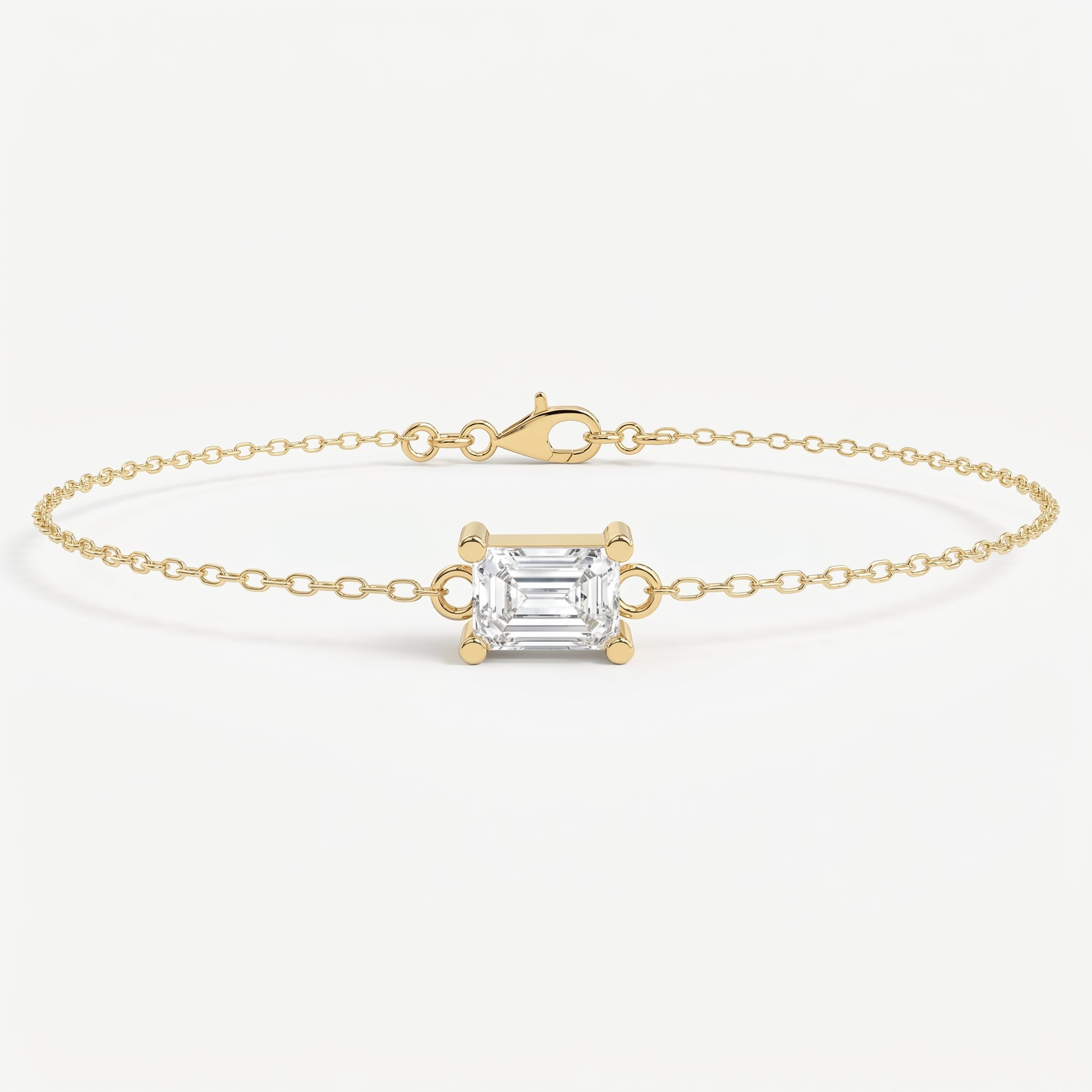 Emerald Diamond Luminous Link Chain Bracelet