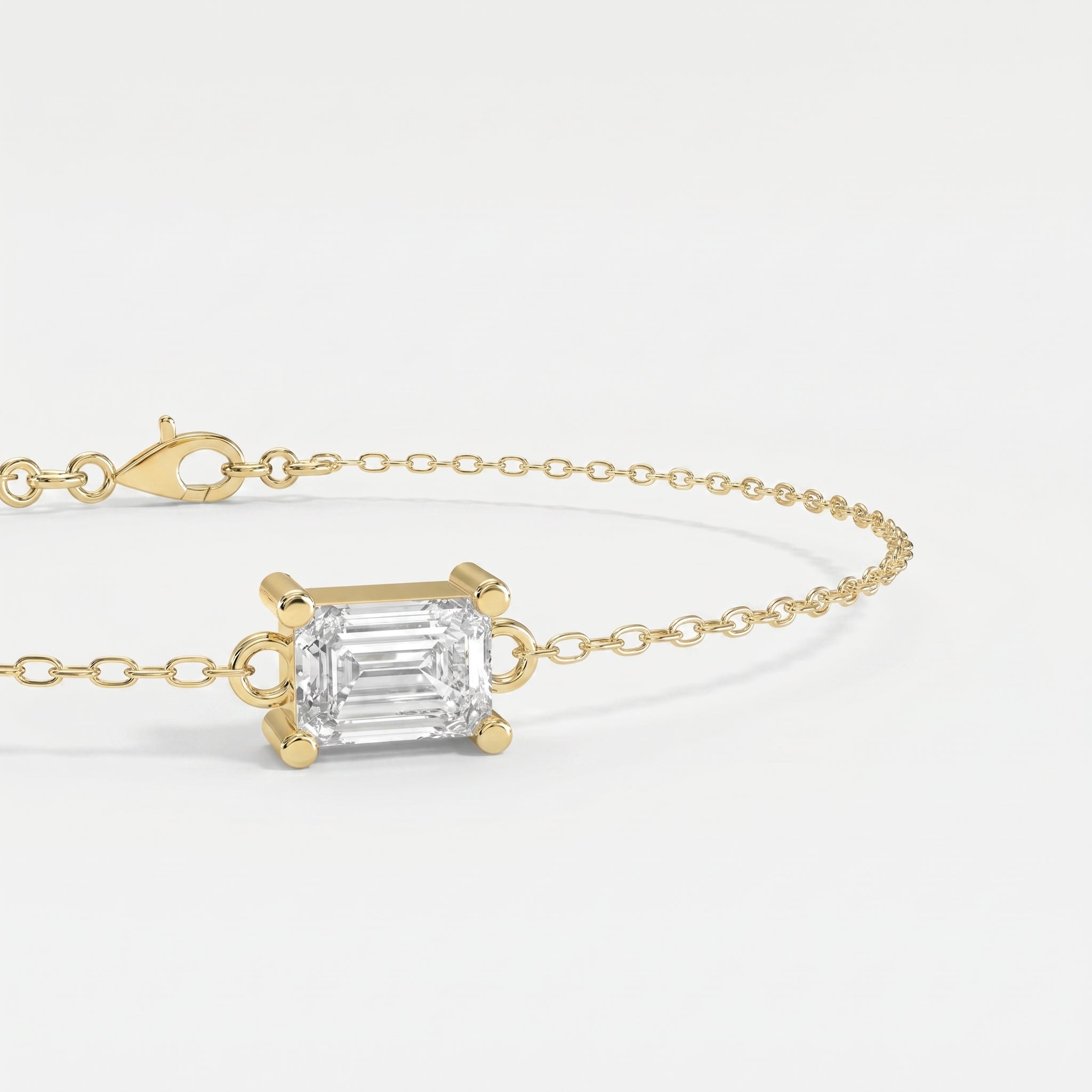 Emerald Diamond Luminous Link Chain Bracelet