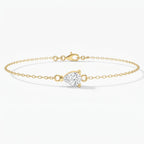 Pear Diamond Solitaire Chain Bracelet