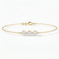 Round Diamond Timeless Trinity Bezel Set Chain Bracelet