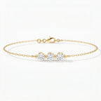 Round Diamond Timeless Trinity Bezel Set Chain Bracelet