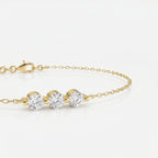 Round Diamond Timeless Trinity Bezel Set Chain Bracelet