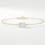 Elegant Marquise Diamond Solitaire Chain Bracelet
