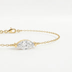 Elegant Marquise Diamond Solitaire Chain Bracelet