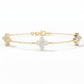 Round Diamond Verdant Bloom Clover Chain Bracelet