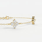 Round Diamond Verdant Bloom Clover Chain Bracelet