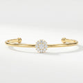 Floral Diamond Cluster Open Cuff Bracelet