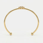 Floral Diamond Cluster Open Cuff Bracelet