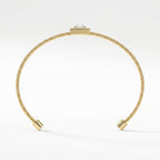 Luxury Cuff Bracelet with Square Halo Centerpiece – Princess Cut Diamond