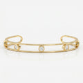 Minimalist Cuff Bracelet with Bezel Set Round Diamonds