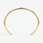 Minimalist Cuff Bracelet with Bezel Set Round Diamonds