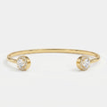 Elegant Open Cuff Bracelet with Round Halo Diamonds