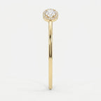 Elegant Open Cuff Bracelet with Round Halo Diamonds