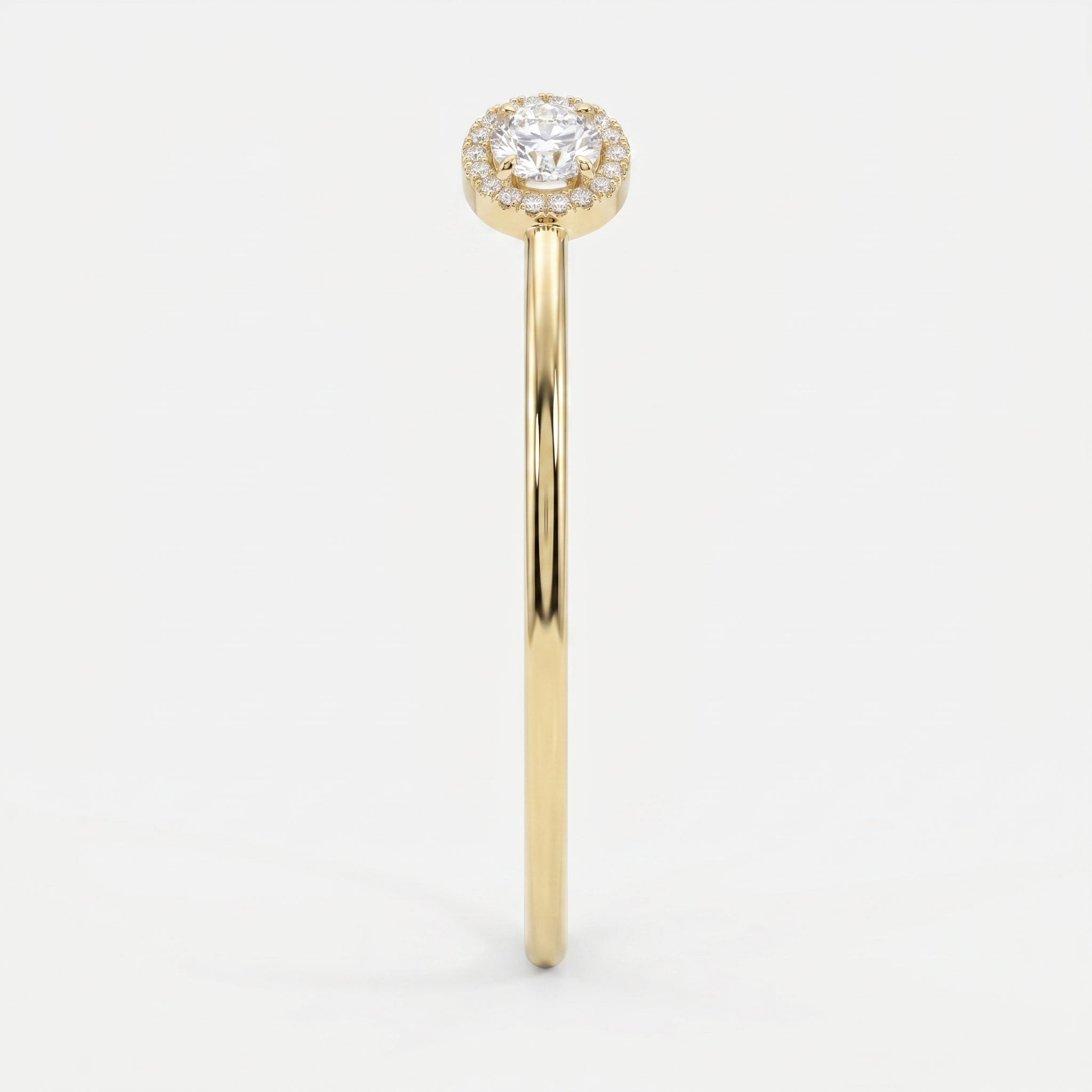 Elegant Open Cuff Bracelet with Round Halo Diamonds