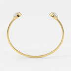 Elegant Open Cuff Bracelet with Round Halo Diamonds