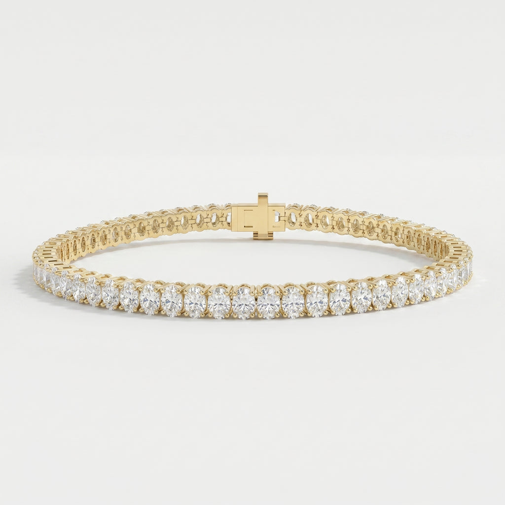 Oval Shape Diamond Tennis Bracelet