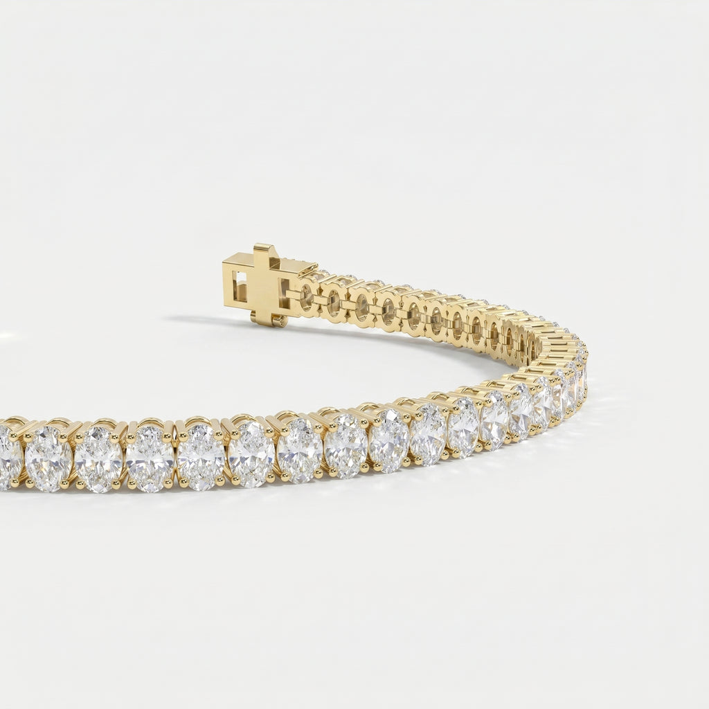 Oval Shape Diamond Tennis Bracelet
