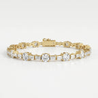 Round & Baguette Diamond Tennis Bracelet
