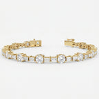 Round & Baguette Diamond Tennis Bracelet