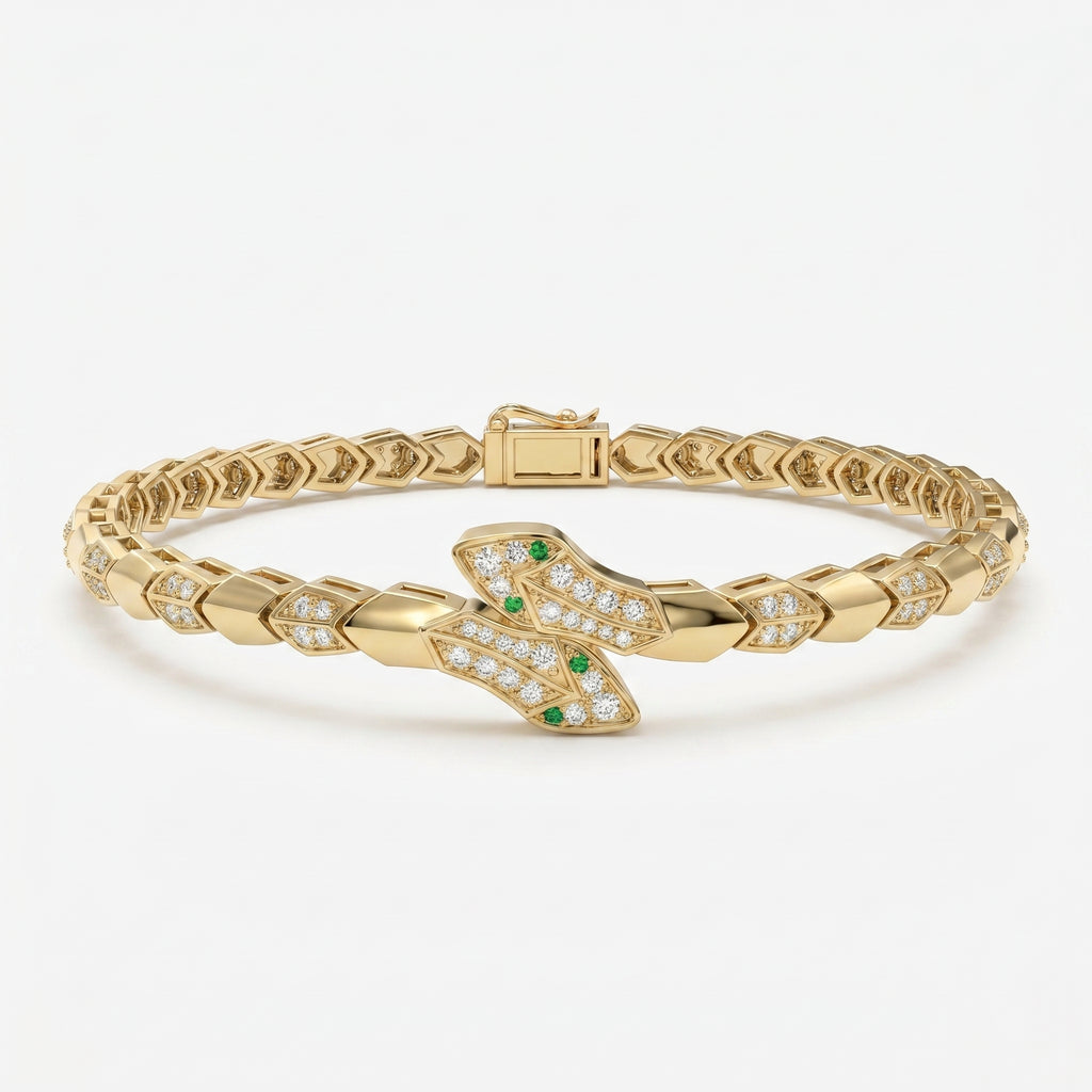 Premium Round Diamond Snake Shape Fashion Bracelet