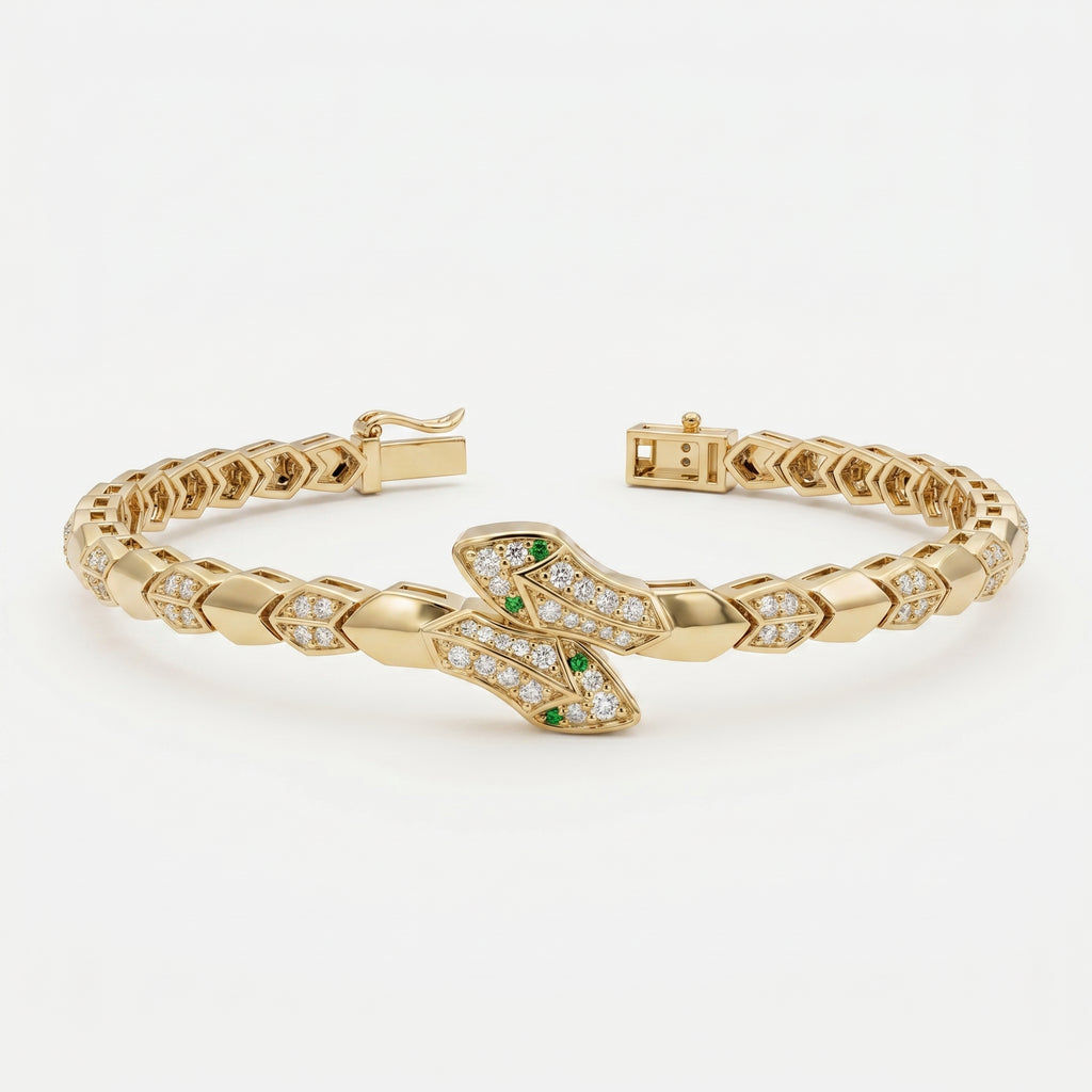 Premium Round Diamond Snake Shape Fashion Bracelet