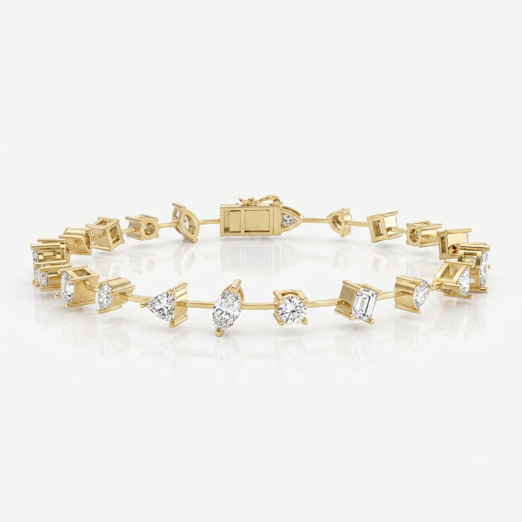 Luxury Multi-Shape Diamond Fashion Bracelet