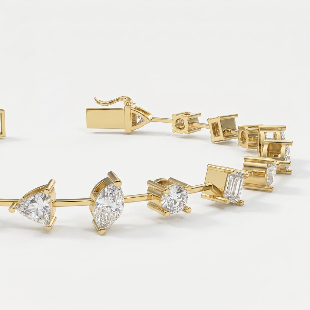 Luxury Multi-Shape Diamond Fashion Bracelet