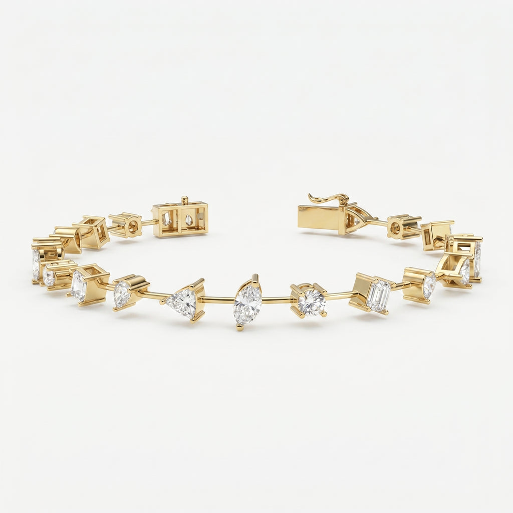 Luxury Multi-Shape Diamond Fashion Bracelet
