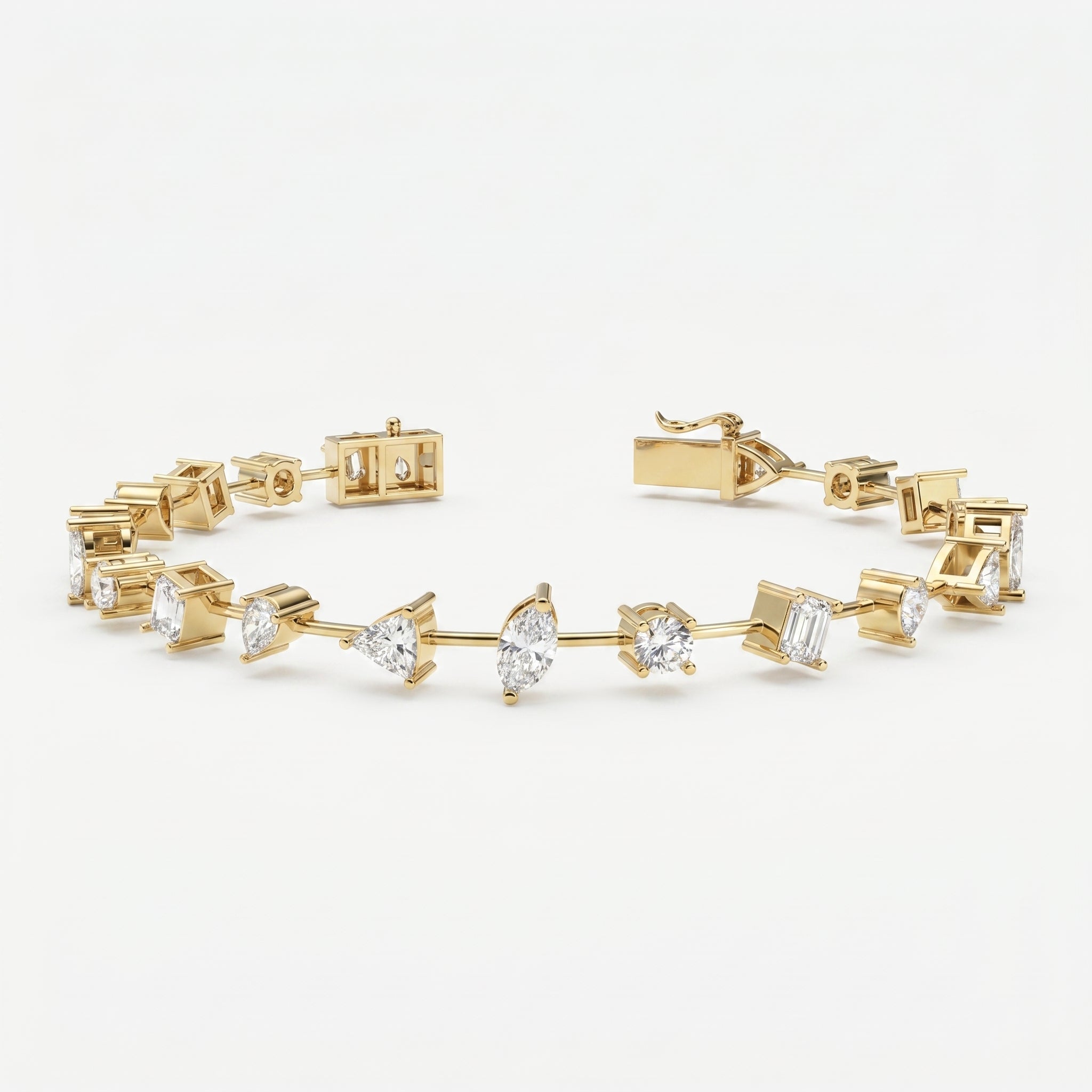 Luxury Multi-Shape Diamond Fashion Bracelet