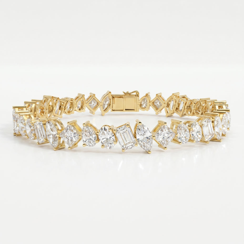 Multi-Shape Diamond Fashion Bracelet