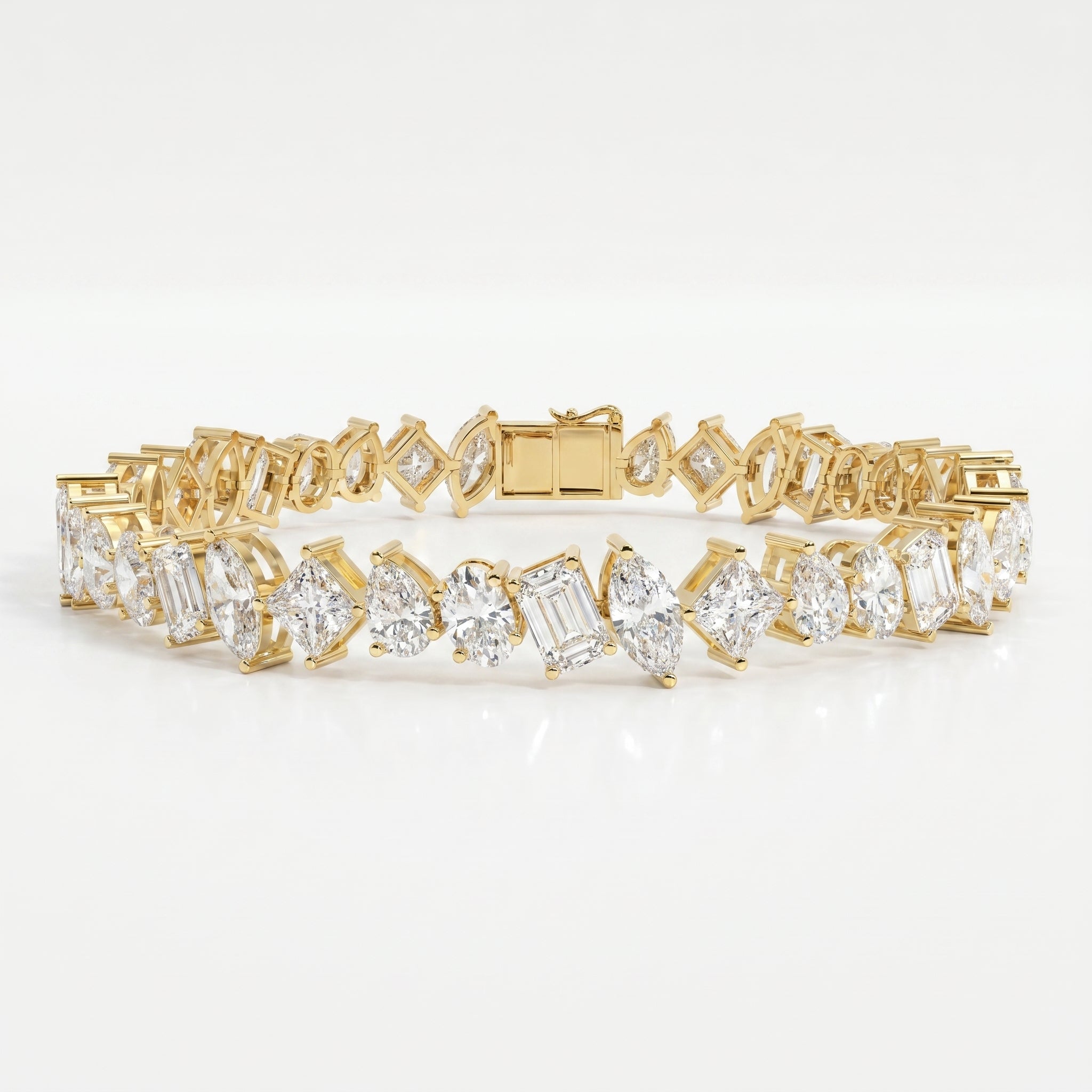 Multi-Shape Diamond Fashion Bracelet