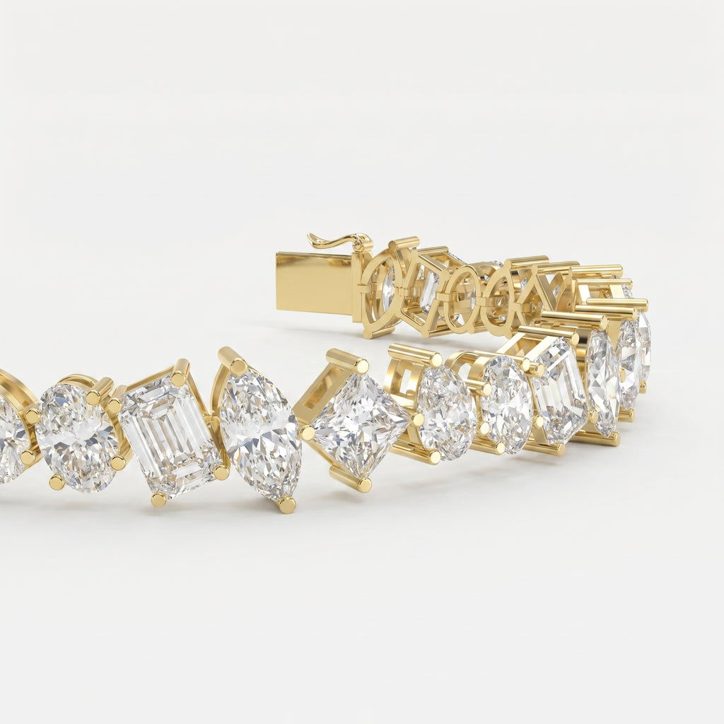 Multi-Shape Diamond Fashion Bracelet