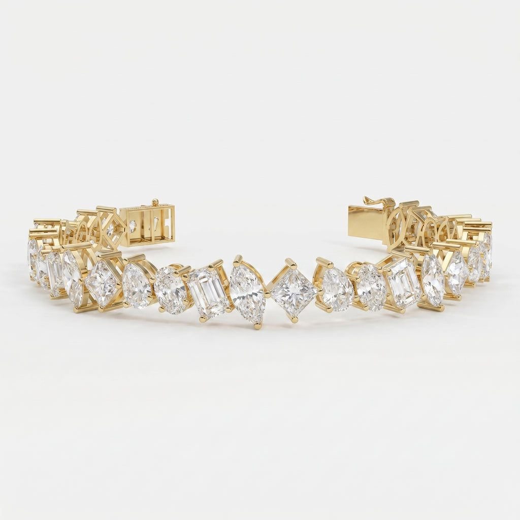 Multi-Shape Diamond Fashion Bracelet