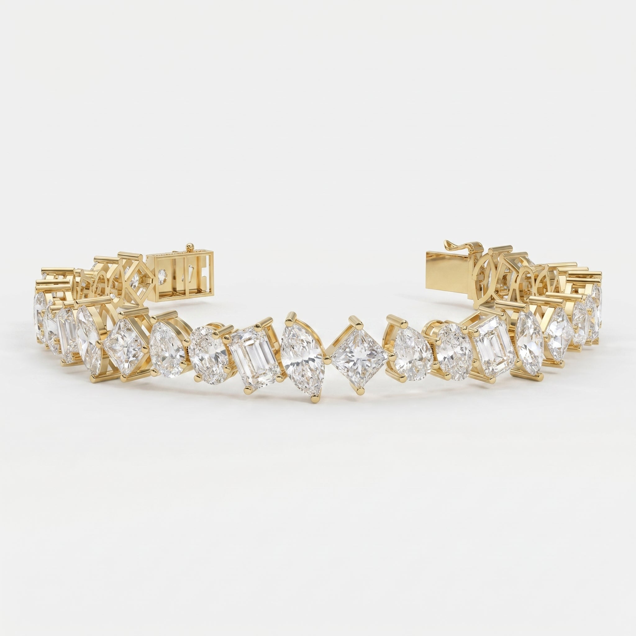 Multi-Shape Diamond Fashion Bracelet