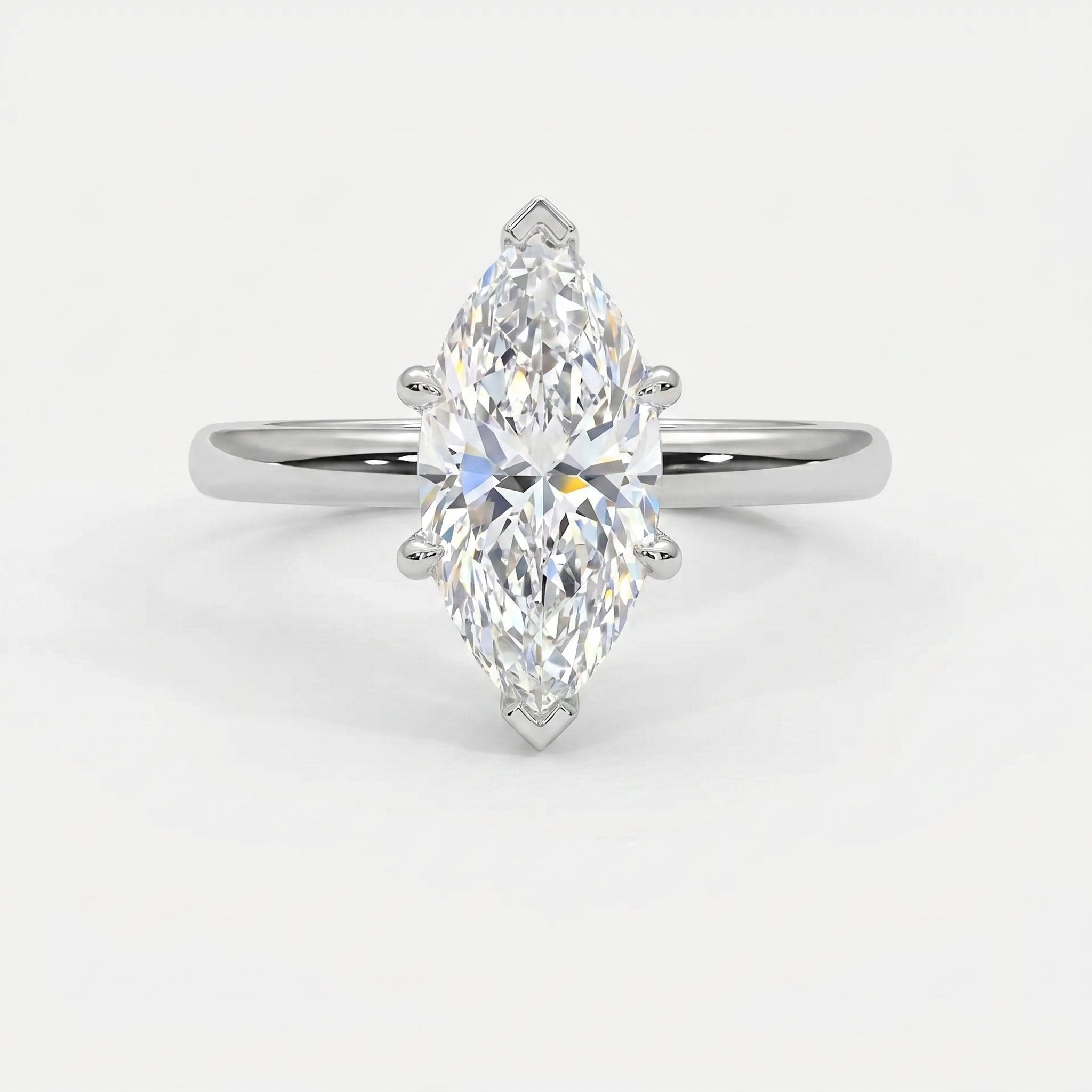 Marquise-cut solitaire engagement ring