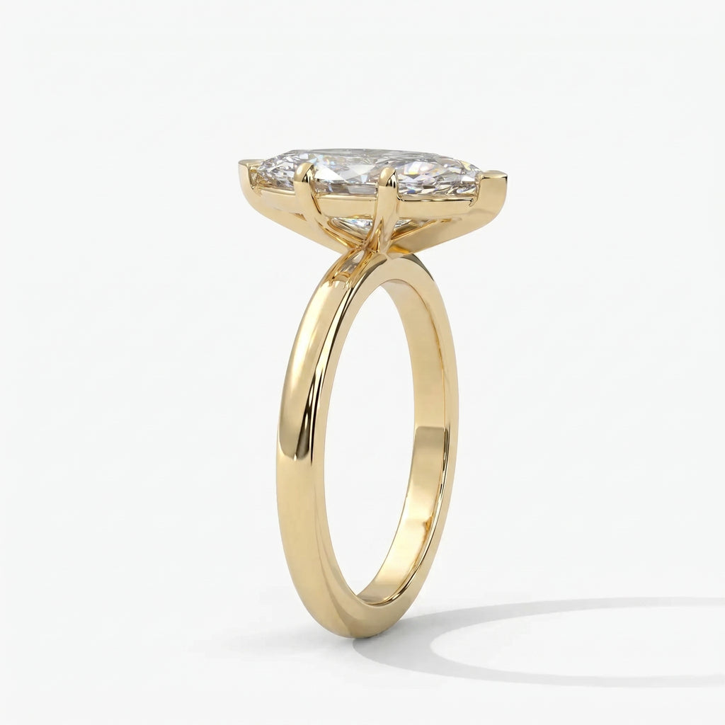 Marquise-cut solitaire engagement ring