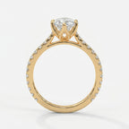 Dutch Marquise Cut Diamond round Accent Engagement Ring