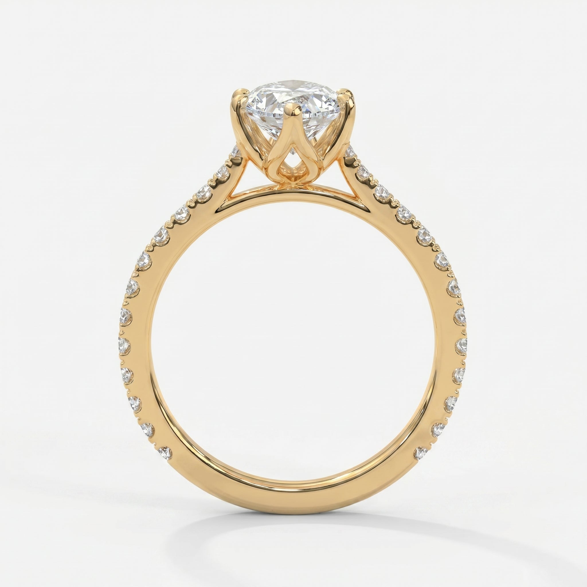 Dutch Marquise Cut Diamond round Accent Engagement Ring