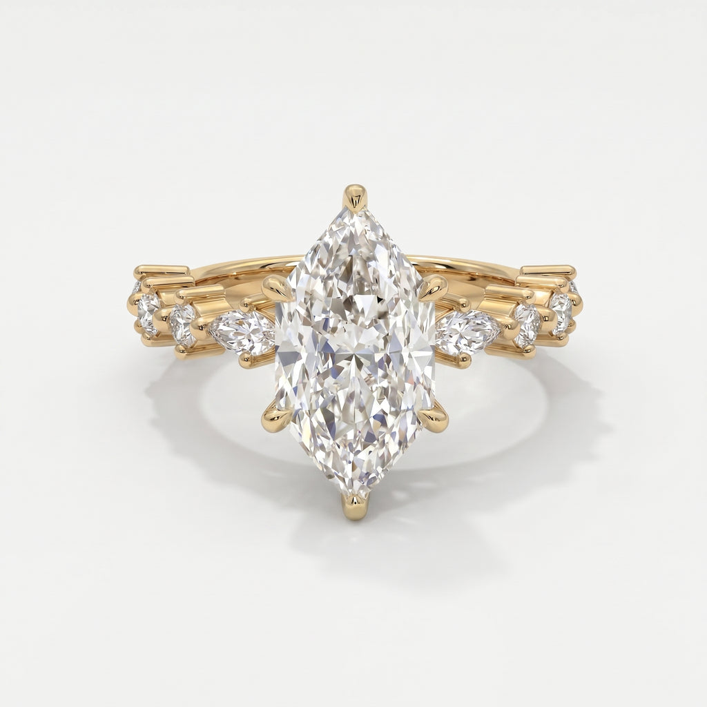 Dutch Marquise Cut Lab Grown Diamond Engagement Ring