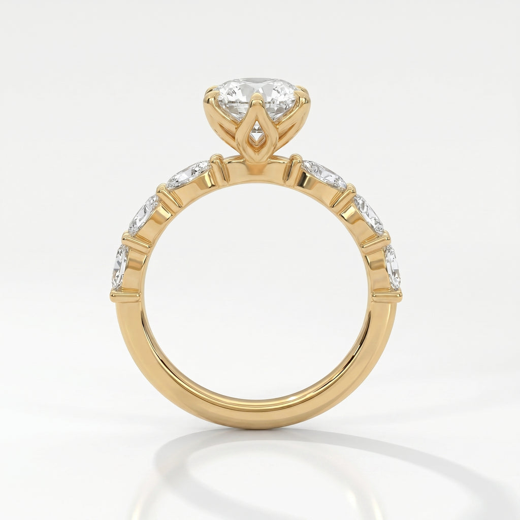 Dutch Marquise Cut Lab Grown Diamond Engagement Ring