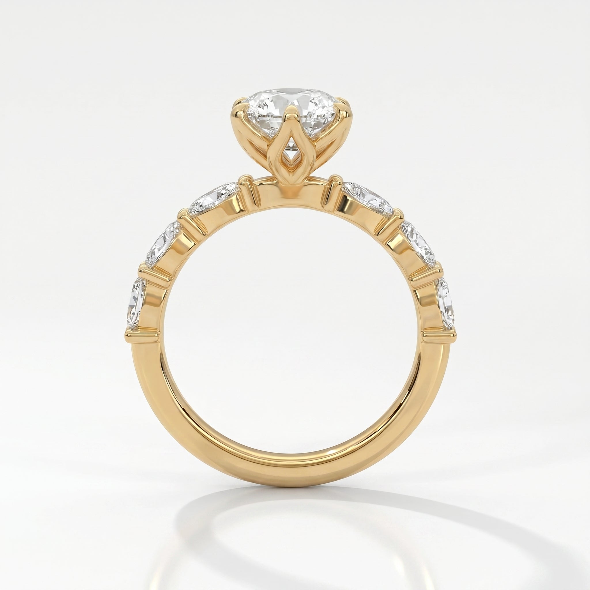 Dutch Marquise Cut Lab Grown Diamond Engagement Ring