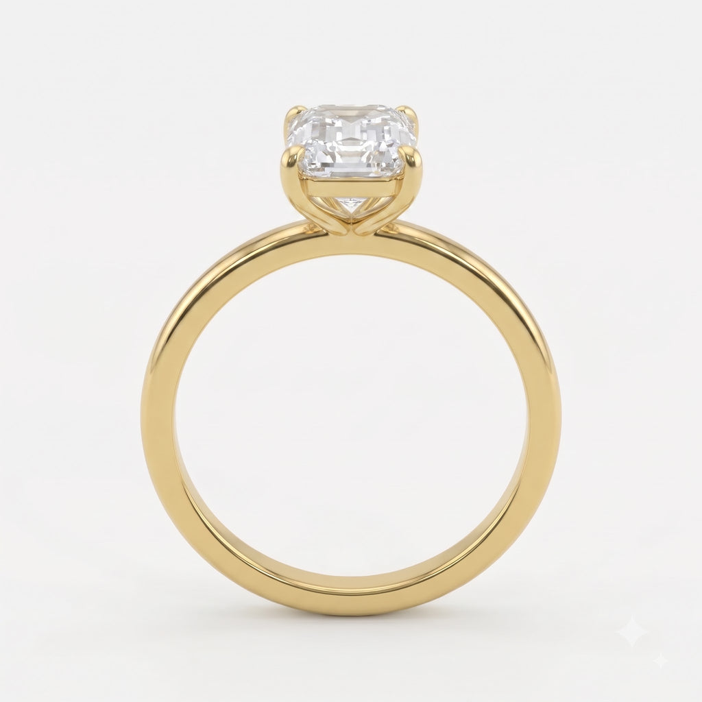 Modern heirloom luxury Emerald Cut Diamond Solitaire Ring