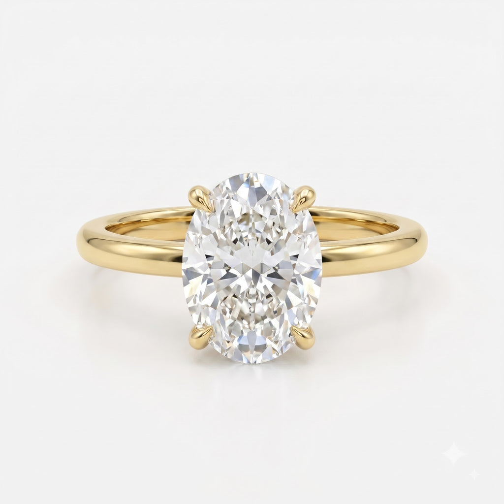 Modern Heirloom Oval Diamond Solitaire Engagement Ring