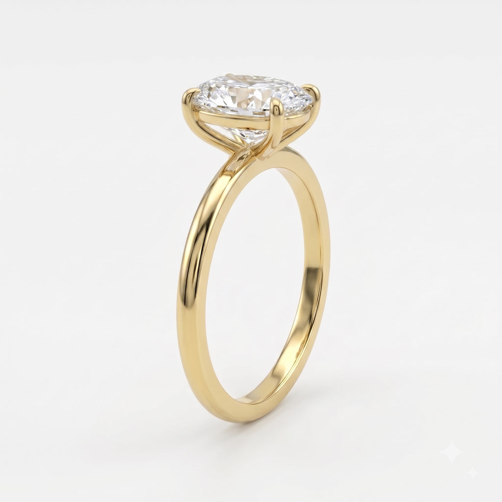 Modern Heirloom Oval Diamond Solitaire Engagement Ring
