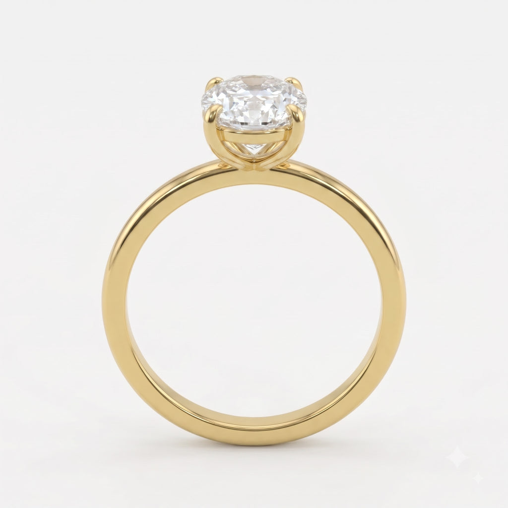 Modern Heirloom Oval Diamond Solitaire Engagement Ring